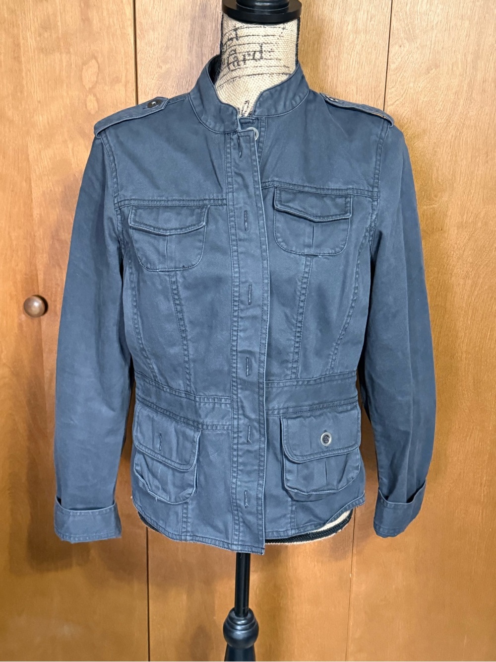 Aeropostale Women's Military Utility Jacket - Slate Blue